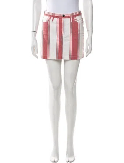 Pre-owned Frame Striped Mini Skirt In Red