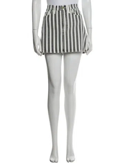 Pre-owned Frame Striped Mini Skirt In White