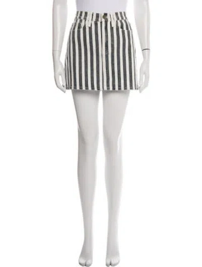 Pre-owned Frame Striped Mini Skirt In White