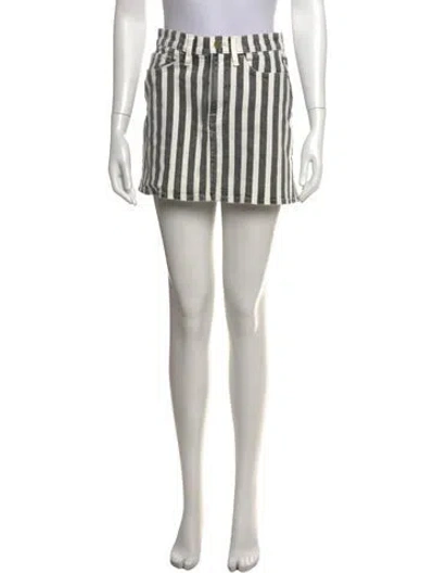 Pre-owned Frame Striped Mini Skirt In White