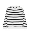 Frame Striped Cotton-blend Sweatshirt In White