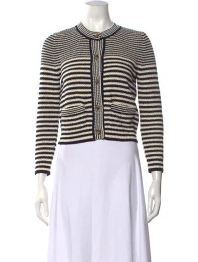 Pre-owned Frame Striped Open Front Sweater In Multicolor