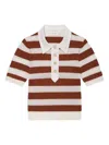 Frame Womens Chestnut Multi The Bold Striped Cashmere And Cotton Polo Shirt Xs In Multi
