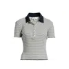 Frame Striped Polo Top In Multi