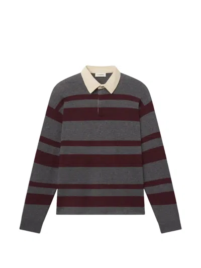 Frame Striped Wool And Cashmere-blend Polo Shirt In Multi