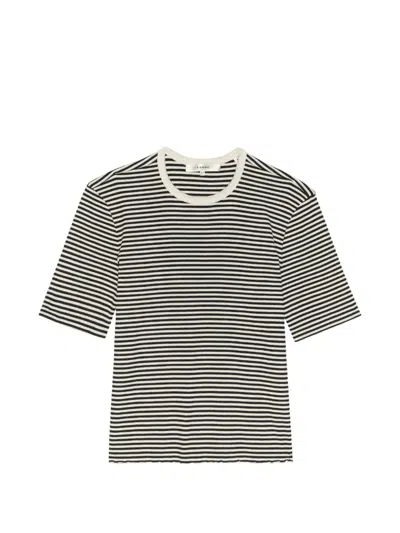 Frame Striped Ribbed T-shirt In 화이트