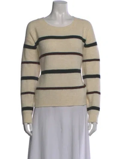 Pre-owned Frame Striped Scoop Neck Sweater In Neutral
