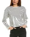 Frame Sequin-embellished Striped T-shirt In Blue