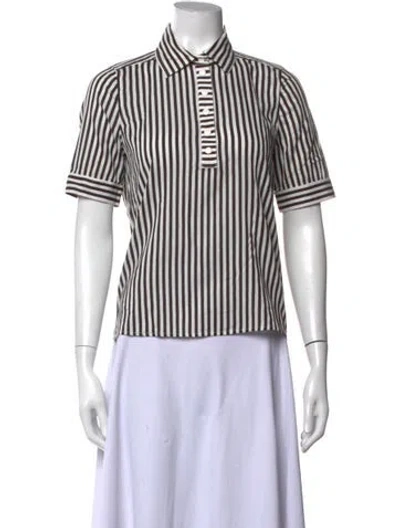 Pre-owned Frame Striped Short Sleeve Polo In Multicolor