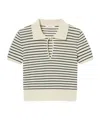 Frame Striped Short Sleeve Polo Shirt In Neutral