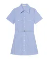 Frame Striped Short-sleeved Dress In Blue