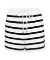Frame Gestreifte Shorts Aus Frottee Aus Einer Baumwollmischung In White