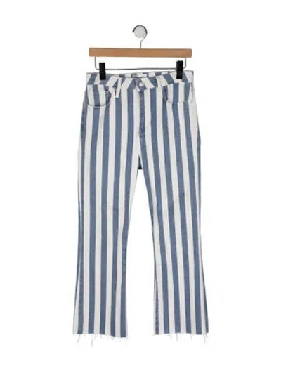 Pre-owned Frame Striped Skinny Leg Pants In Blue