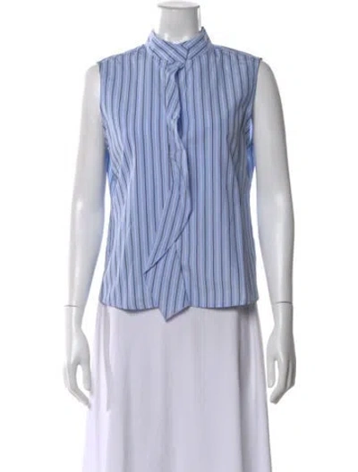 Pre-owned Frame Striped Sleeveless Blouse In Blue