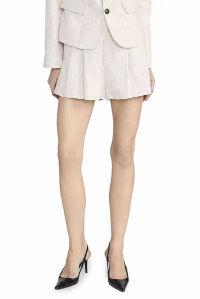 Frame Striped Soho Short In Ecru Multi In White