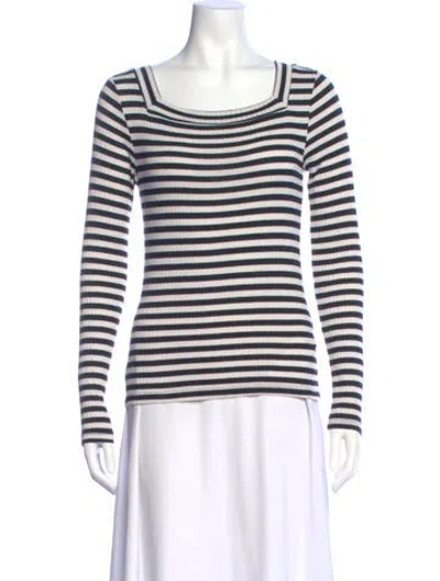 Pre-owned Frame Striped Square Neckline Top In Multi