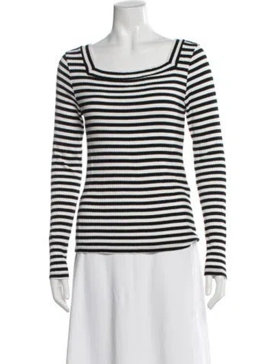 Pre-owned Frame Striped Square Neckline Top In Multi