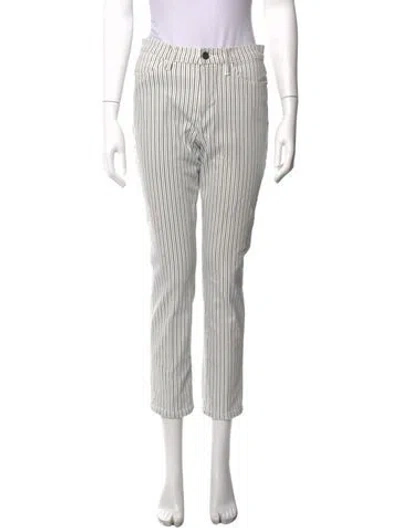 Pre-owned Frame Striped Straight Leg Pants In Blue/white
