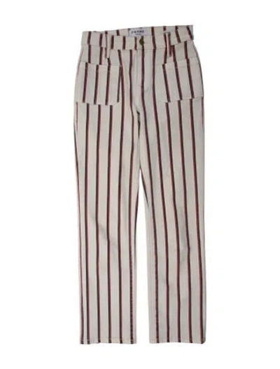 Pre-owned Frame Striped Straight Leg Pants In Neutral