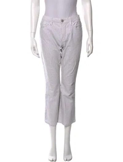 Pre-owned Frame Striped Straight Leg Pants In White