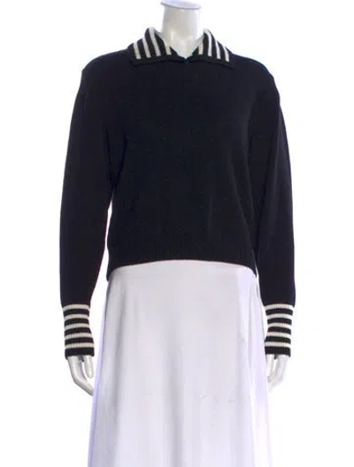 Pre-owned Frame Striped Sweater W/ Tags In Black