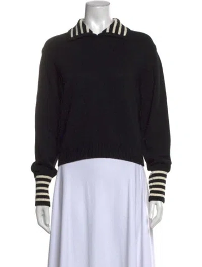 Pre-owned Frame Striped Sweater W/ Tags In Black