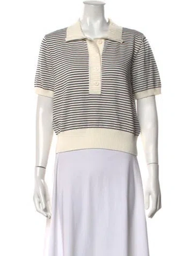 Pre-owned Frame Striped Sweater W/ Tags In Neutrals/white