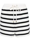 Frame Gestreifte Shorts Aus Frottee Aus Einer Baumwollmischung In White