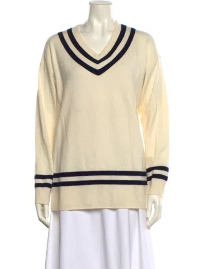 Pre-owned Frame Striped V-neck Sweater
