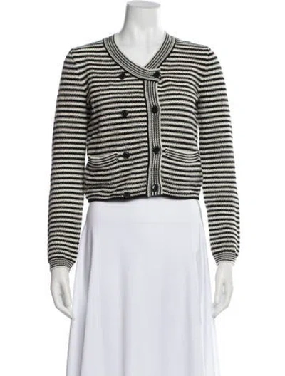 Pre-owned Frame Striped V-neck Sweater In Multi