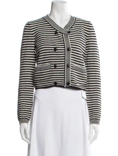 Pre-owned Frame Striped V-neck Sweater In Multi