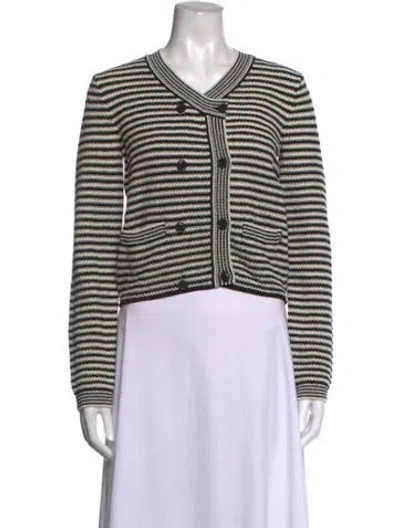 Pre-owned Frame Striped V-neck Sweater In Multicolor