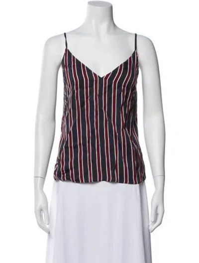 Pre-owned Frame Striped V-neck Top In Multi
