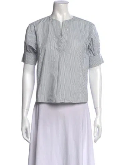 Pre-owned Frame Striped V-neck Top In Multi