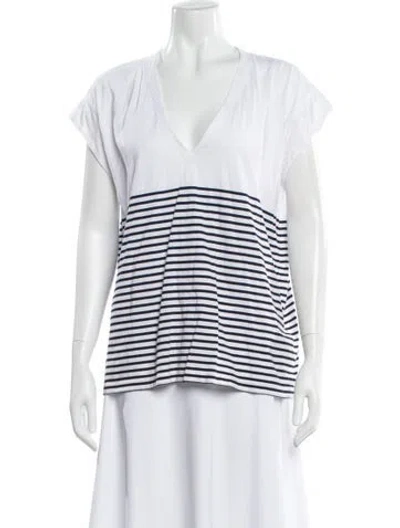 Pre-owned Frame Striped V-neck T-shirt In Multi