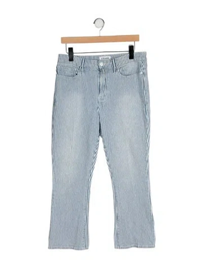 Pre-owned Frame Striped Wide Leg Pants In Blue