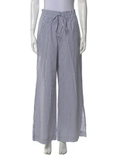 Pre-owned Frame Striped Wide Leg Pants In Blue