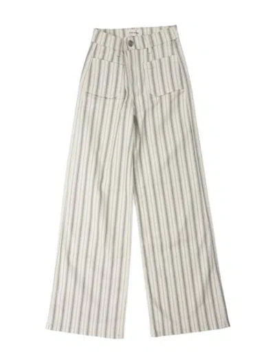 Pre-owned Frame Striped Wide Leg Pants In Blue