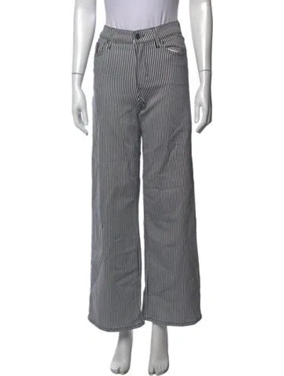 Pre-owned Frame Striped Wide Leg Pants In Blue