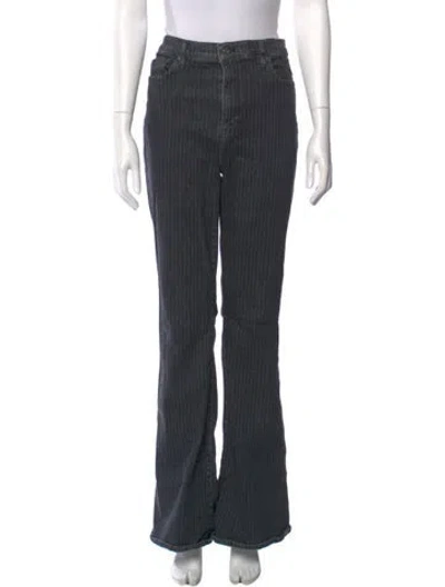 Pre-owned Frame Striped Wide Leg Pants In Gray