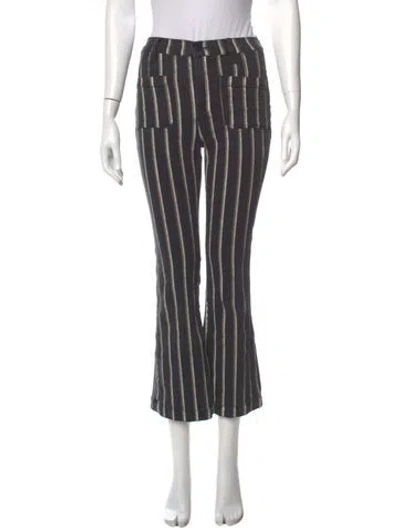 Pre-owned Frame Striped Wide Leg Pants In Gray