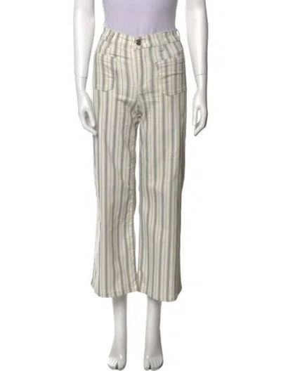 Pre-owned Frame Striped Wide Leg Pants In Neutral