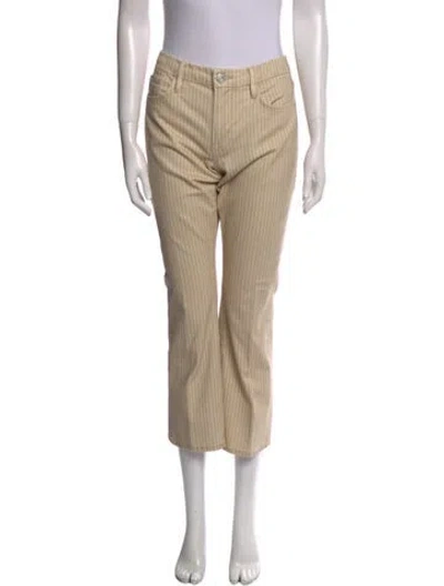 Pre-owned Frame Striped Wide Leg Pants In Neutral