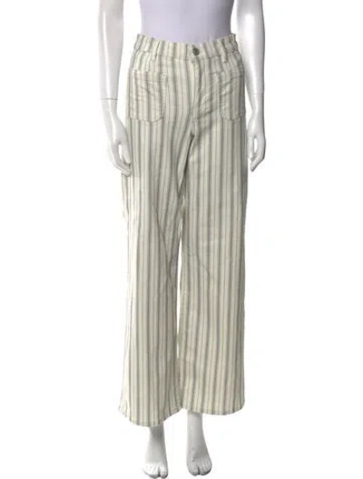 Pre-owned Frame Striped Wide Leg Pants In Neutral