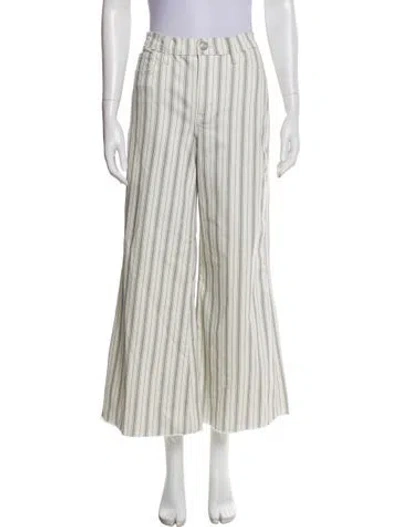 Pre-owned Frame Striped Wide Leg Pants In Neutral