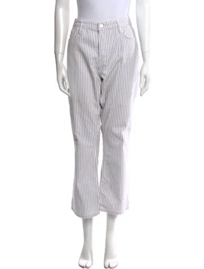 Pre-owned Frame Striped Wide Leg Pants In White