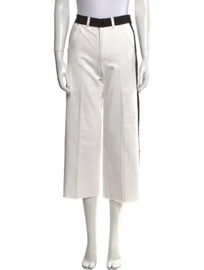 Pre-owned Frame Striped Wide Leg Pants In White