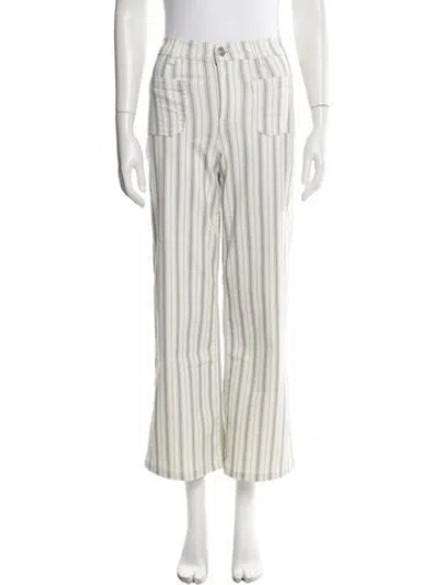 Pre-owned Frame Striped Wide Leg Pants In White