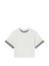 Frame Striped-cuff T-shirt In White