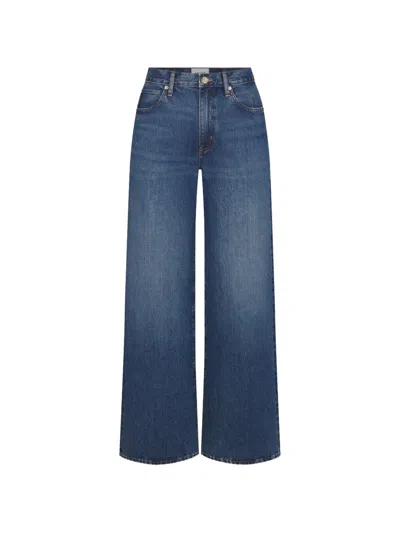 Frame Stroll Wide-leg Jeans In Blue